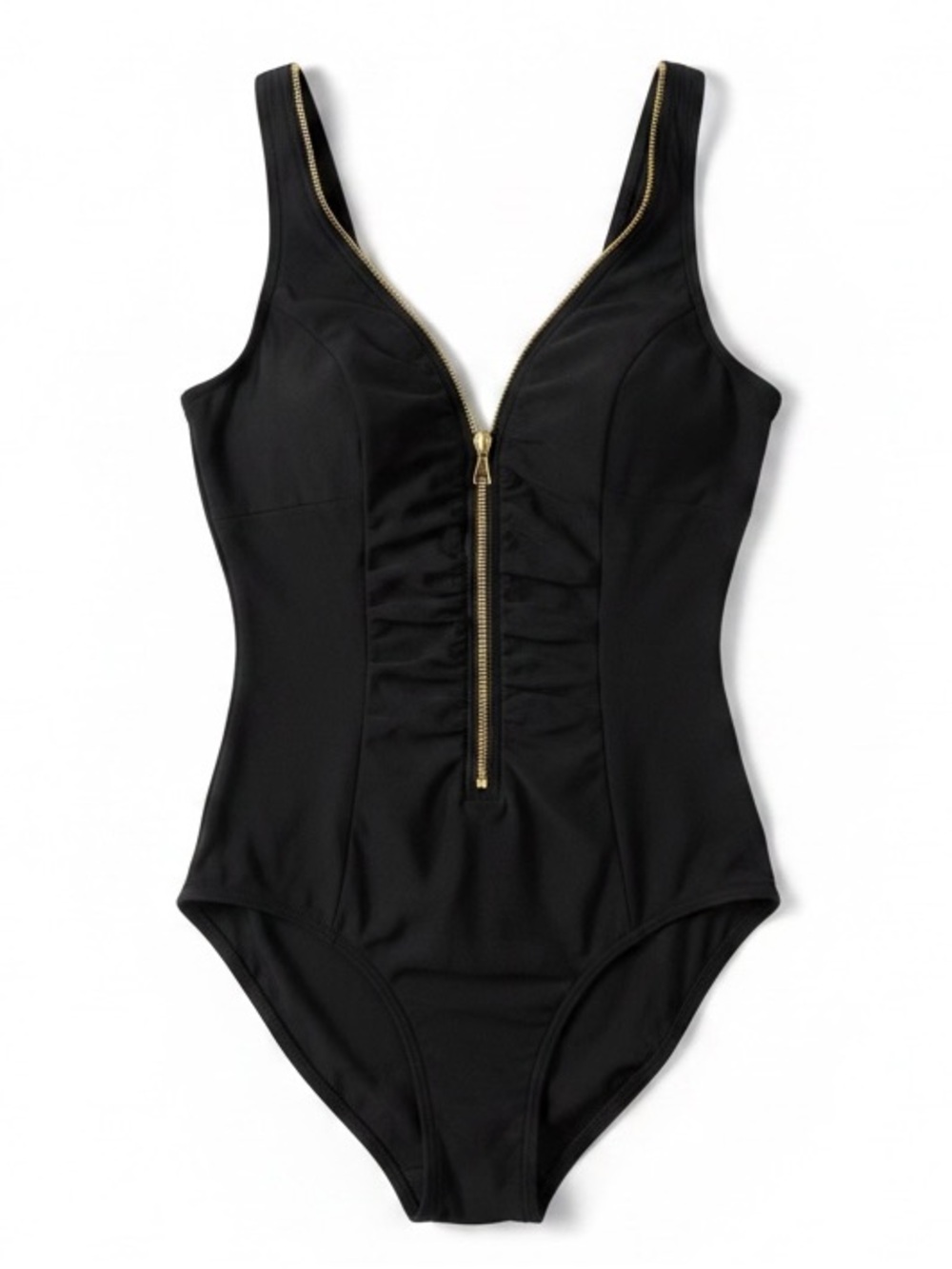 Miraclesuit Razzle Dazzle Zip Black One-Piece